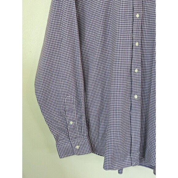 Ralph Lauren Classic Fit Long Sleeve Shirt Mens XXL Purple Green Pony Check - Picture 5 of 11